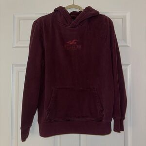 Hollister Men's Burgundy Hoodie